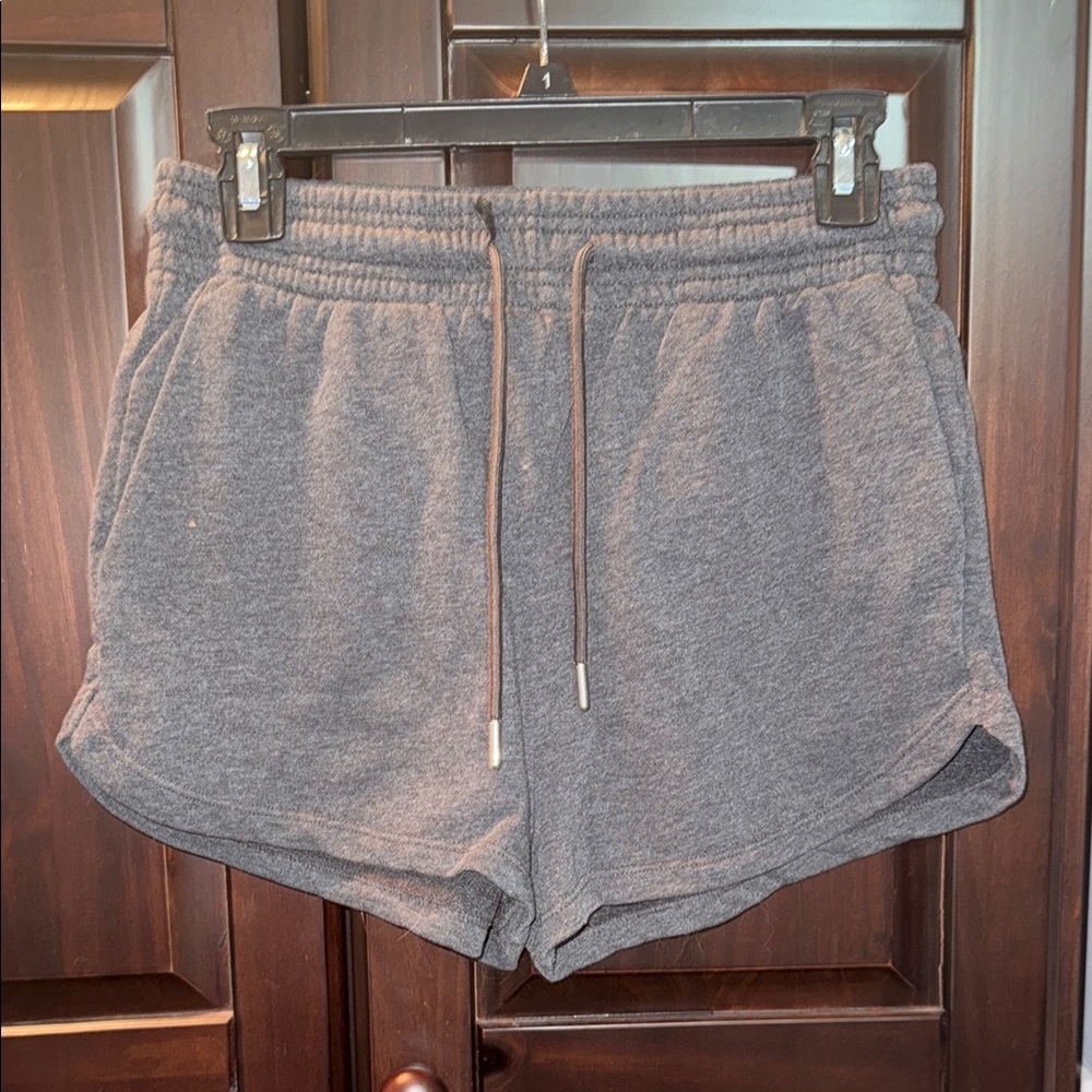 H&M Gray Athletic Shorts with Elastic Waistband and Drawstring